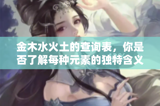金木水火土的查询表，你是否了解每种元素的独特含义与应用呢